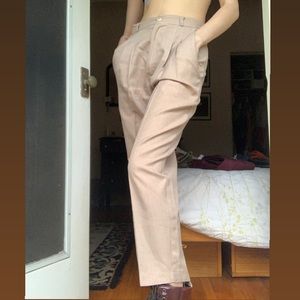 VINTAGE Beige Tan Trousers Pants Workwear Summer